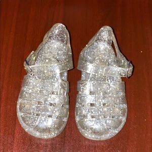 Girls toddler clear glitter jellies